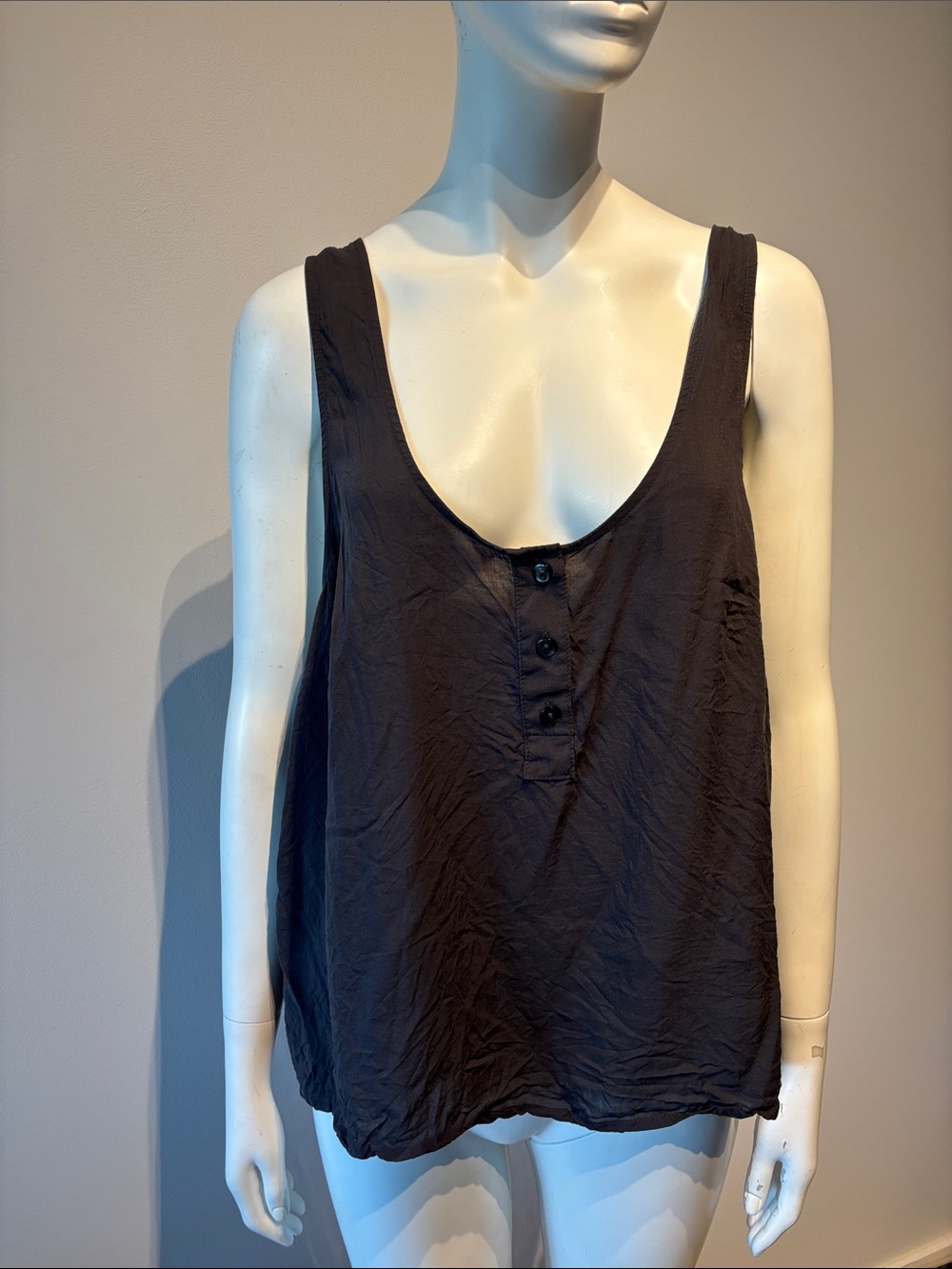 H&M Black Scoop Neck Button Camisole